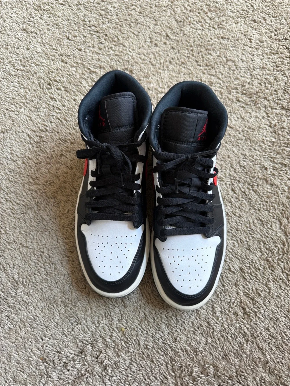 Jordan Men's High-Top Sneakers in Black White Red